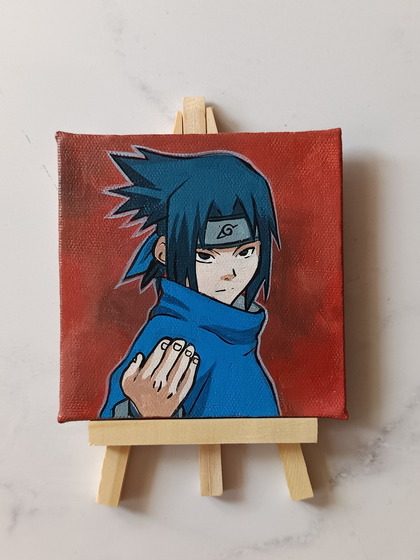 Sasuke Uchiha acrylic fridge magnet artwork by Tulika Viegas, front view