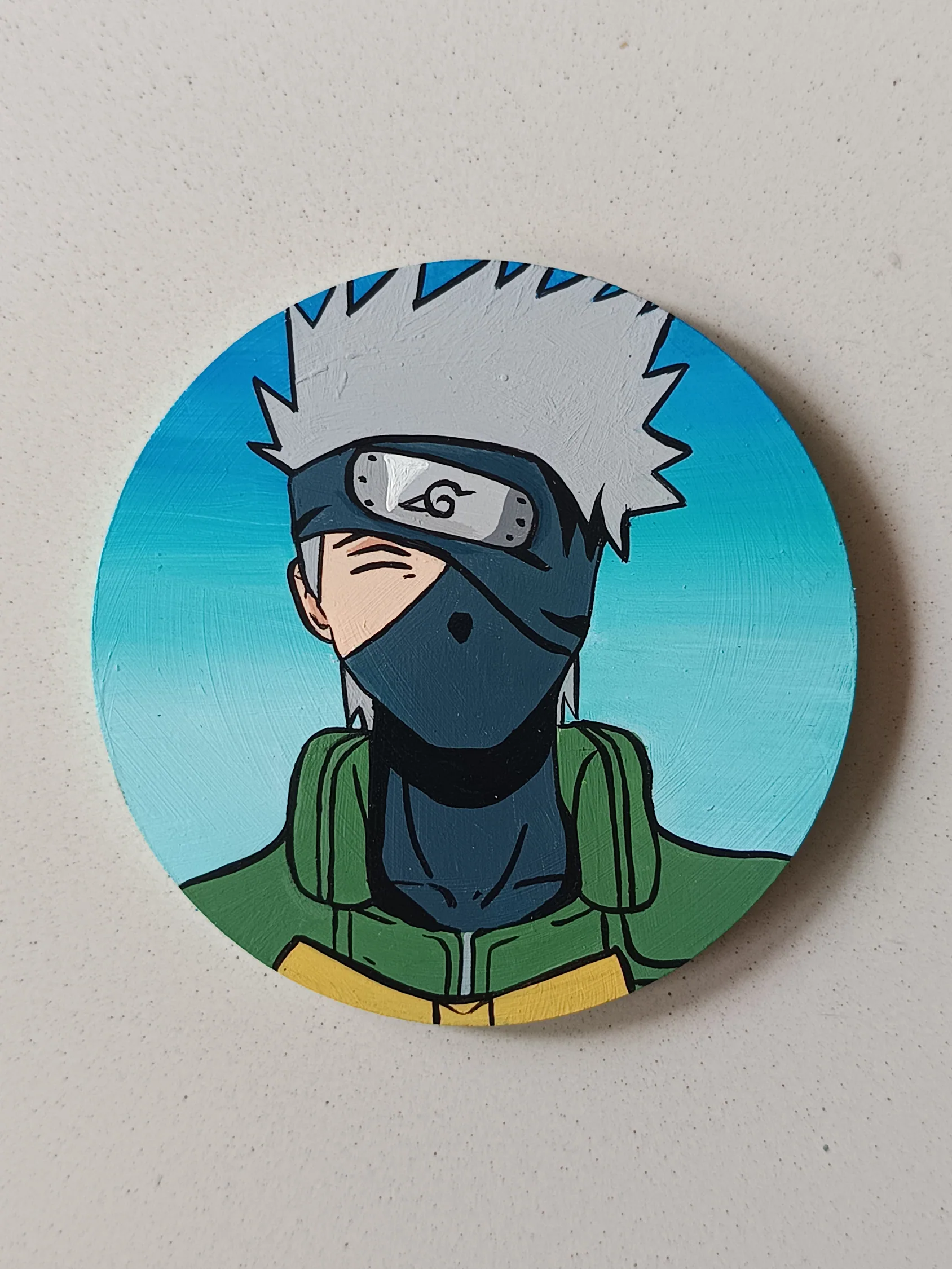 Close-up of Kakashi Hatake anime & cartoons acrylic painting by Tulika Viegas