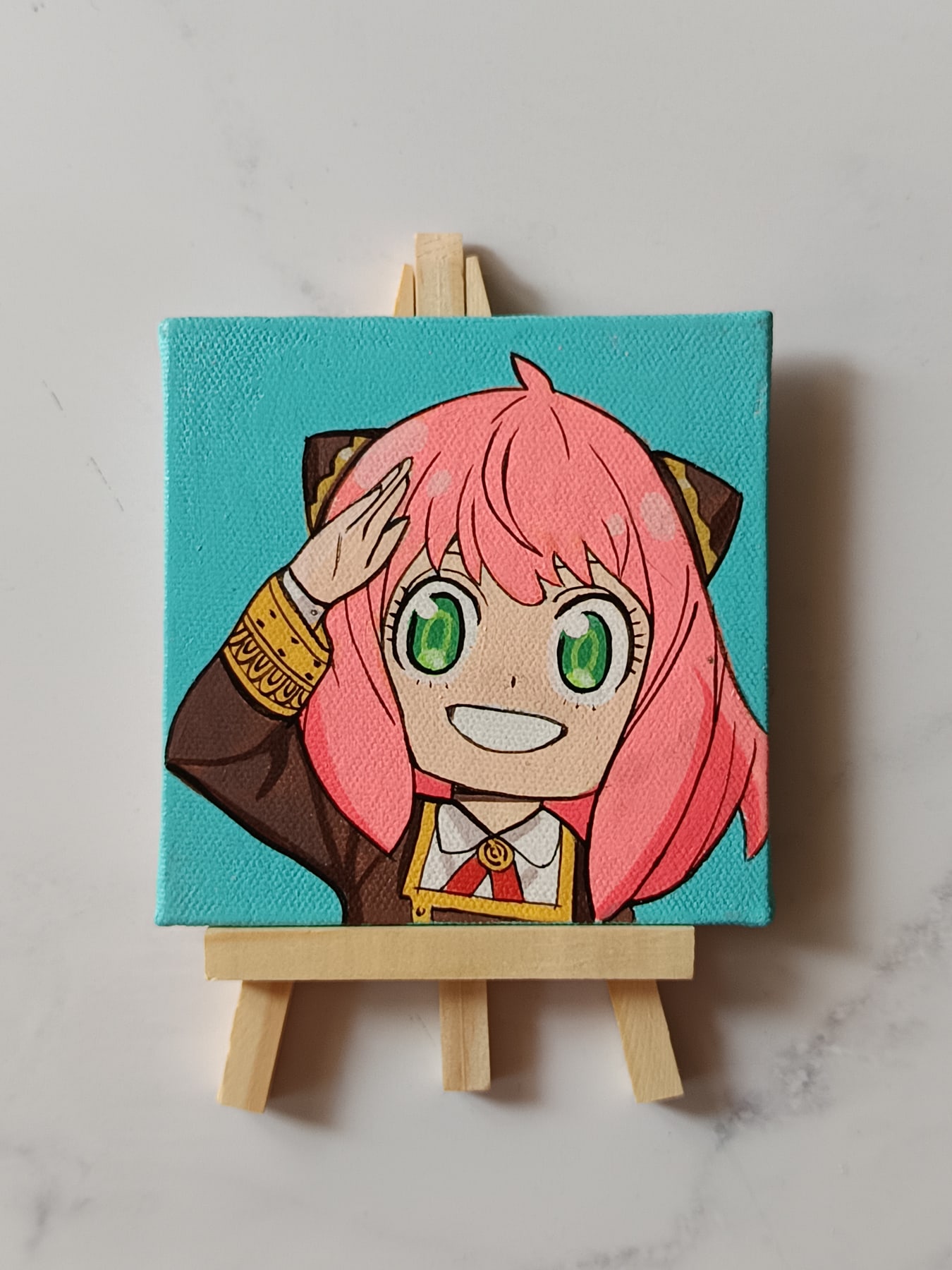 Anya Forger acrylic fridge magnet artwork by Tulika Viegas, front view