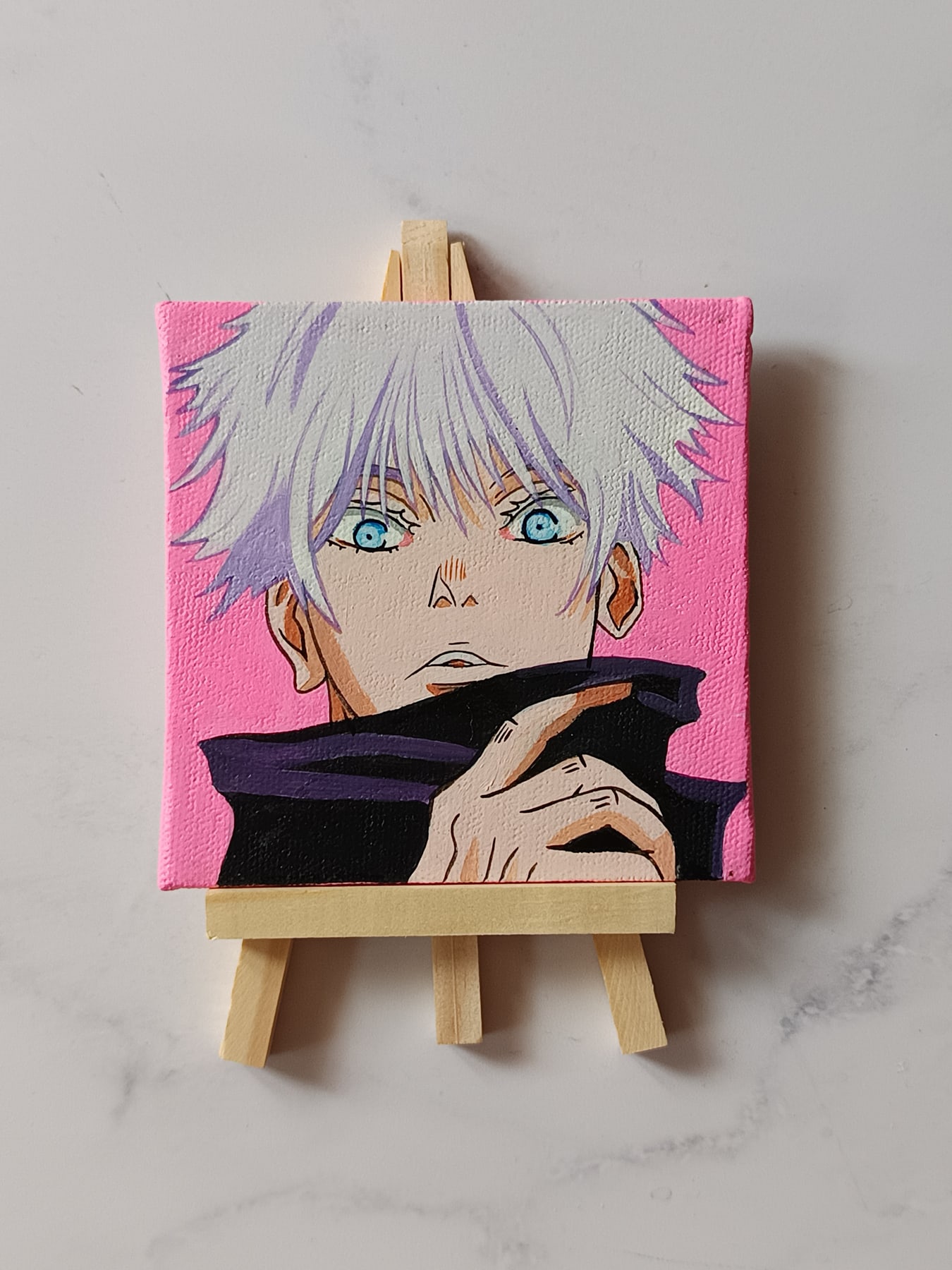 Satoru Gojo acrylic fridge magnet artwork by Tulika Viegas, front view