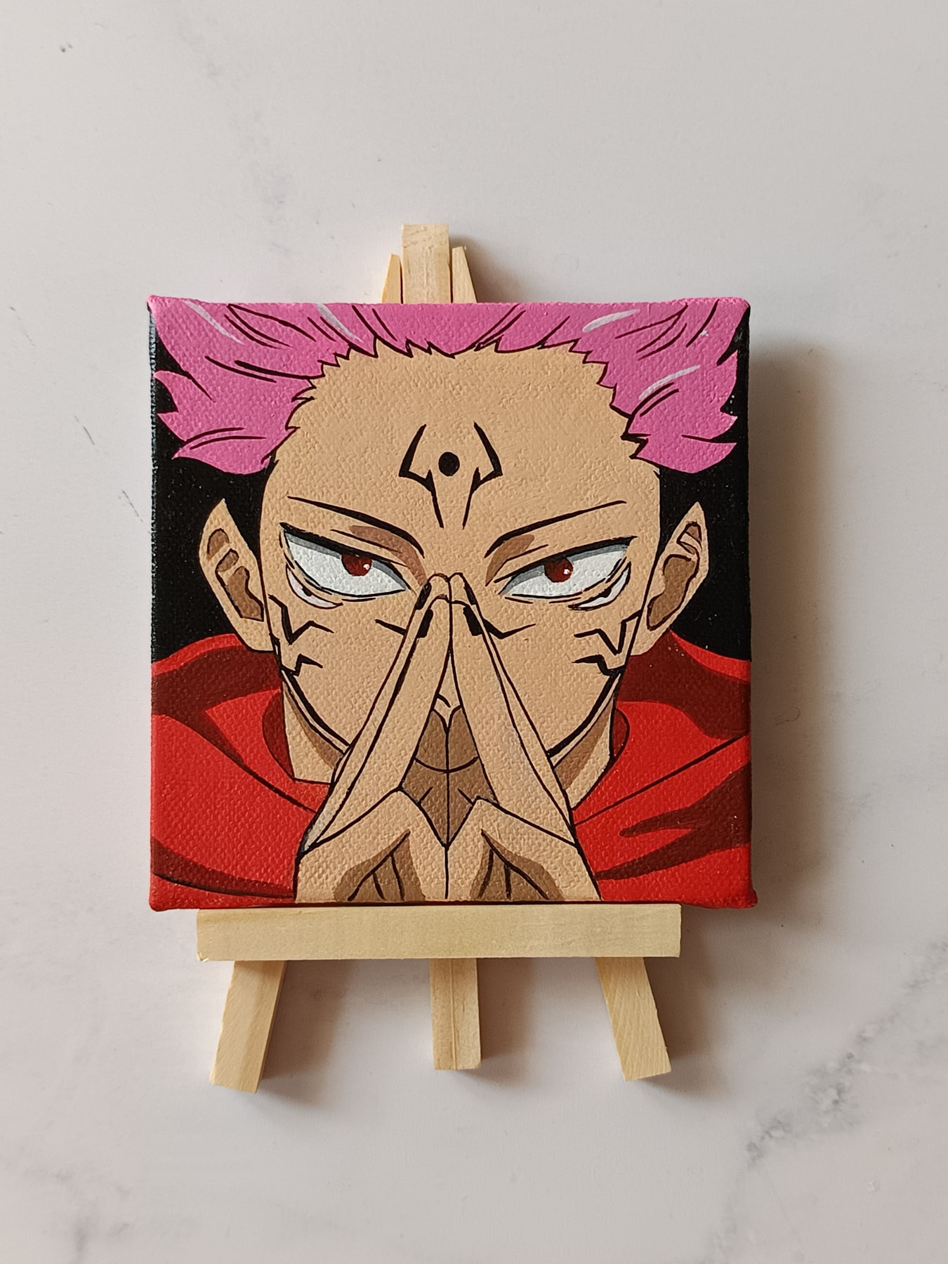 Ryomen Sukuna acrylic fridge magnet artwork by Tulika Viegas, front view