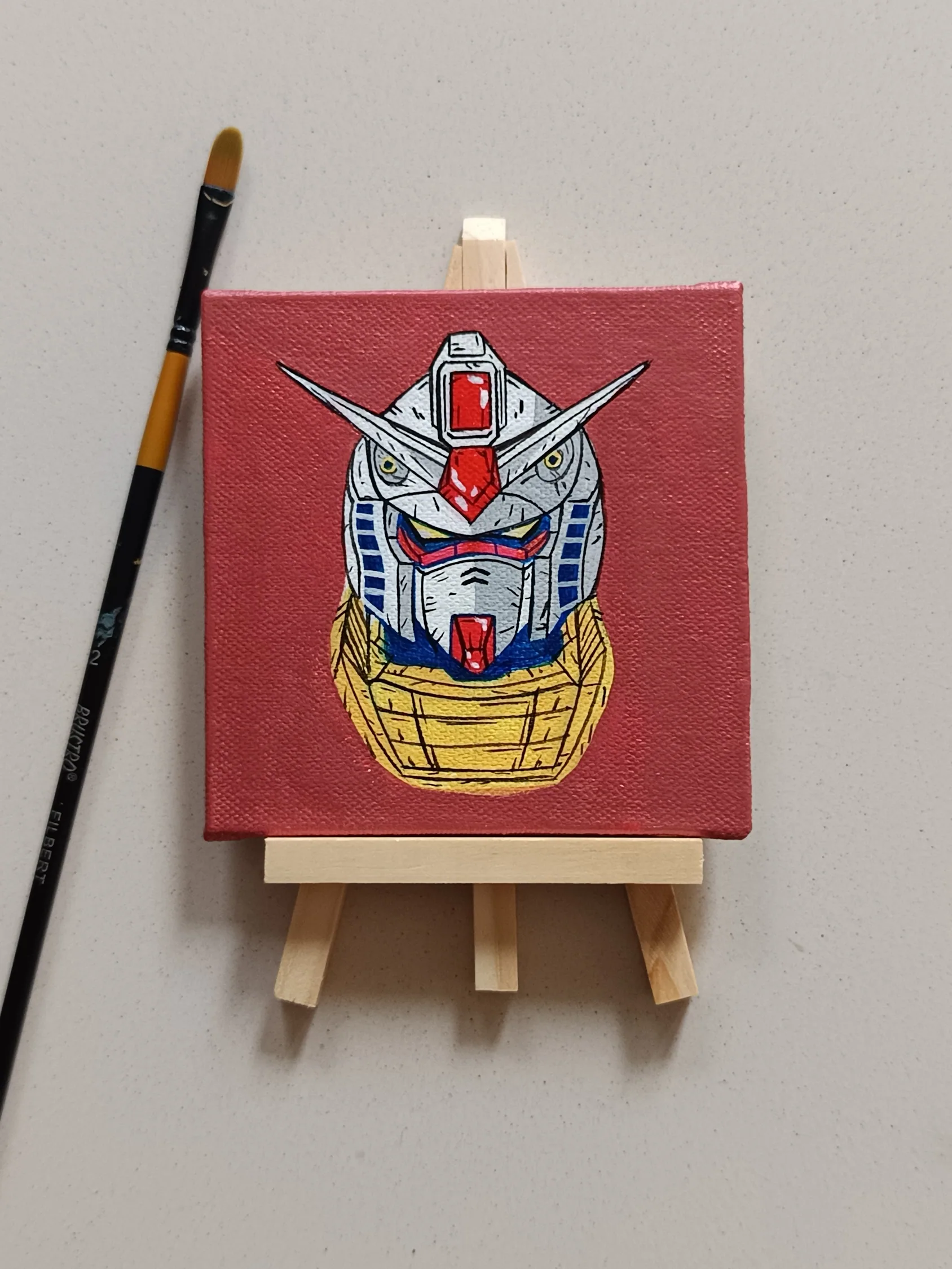 Close-up of RX-78-2 anime & cartoons acrylic painting by Tulika Viegas