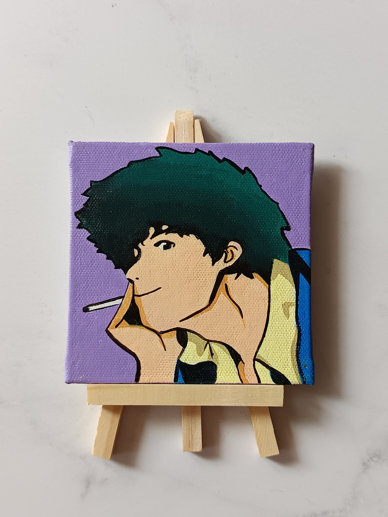 Spike Spiegel acrylic fridge magnet artwork by Tulika Viegas, front view