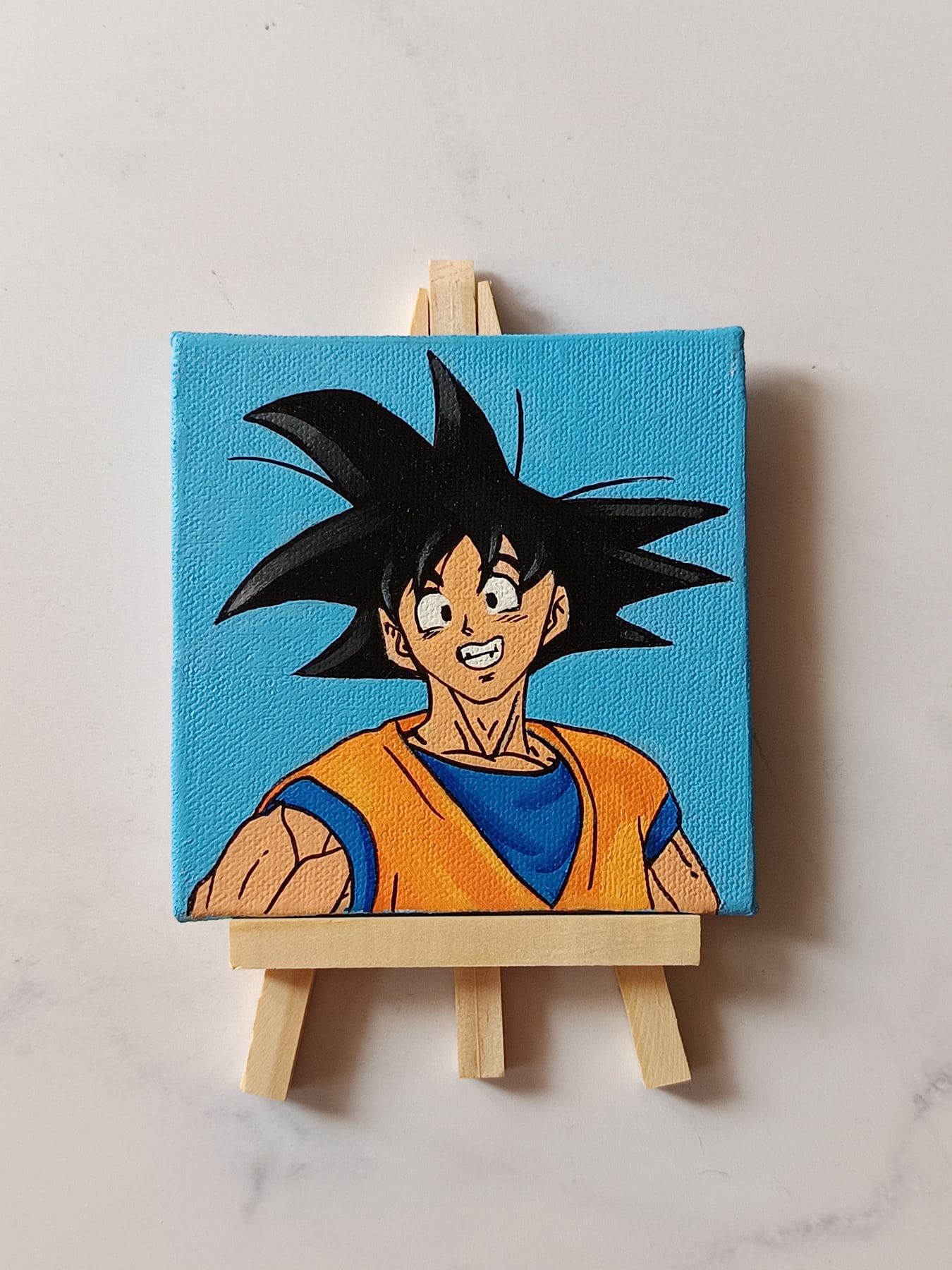 Son Goku acrylic fridge magnet artwork by Tulika Viegas, front view