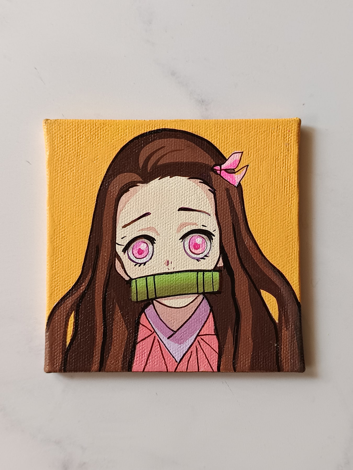 Nezuko Kamado acrylic fridge magnet artwork by Tulika Viegas, front view