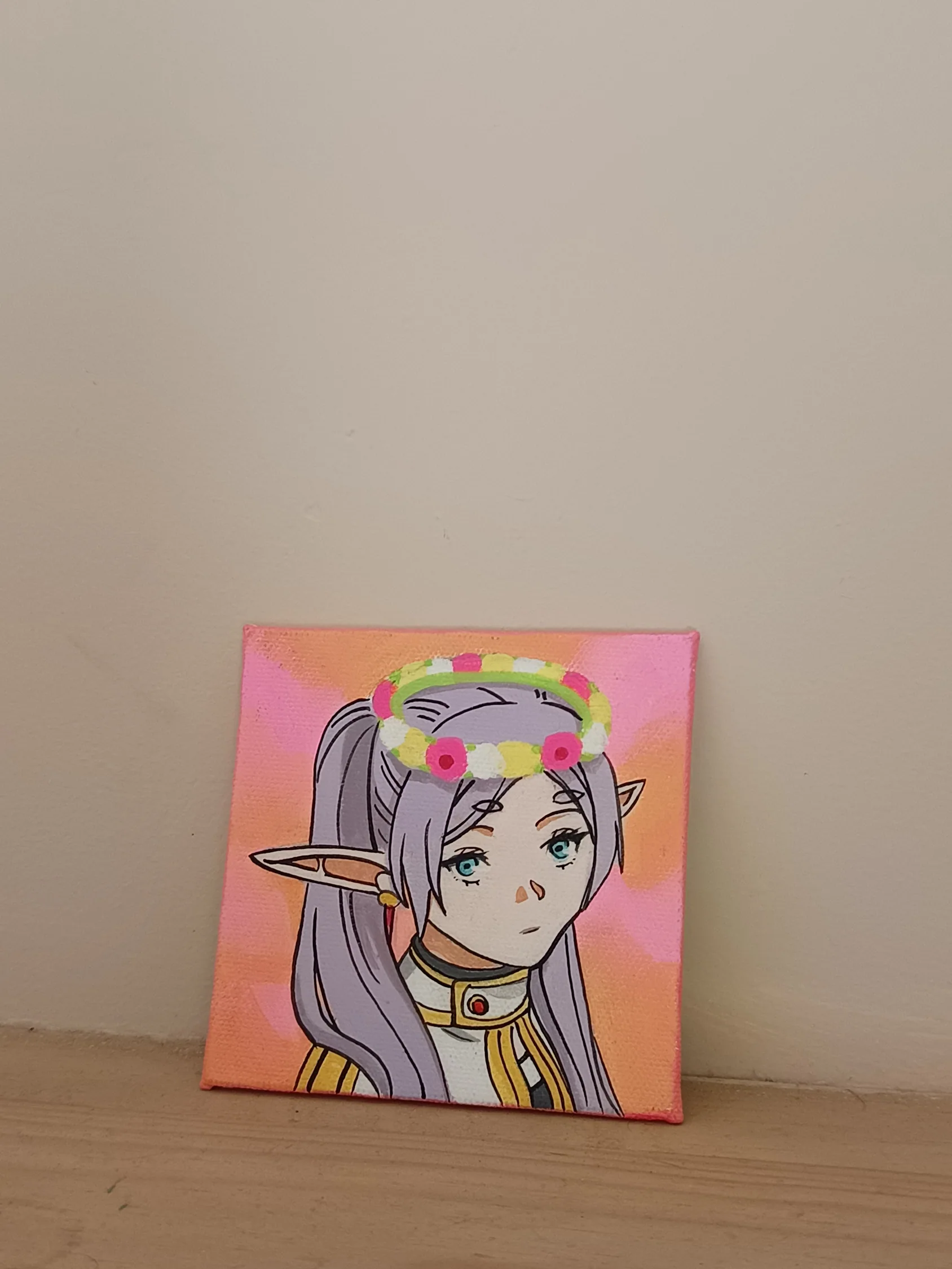 Close-up of Frieren anime & cartoons acrylic painting by Tulika Viegas